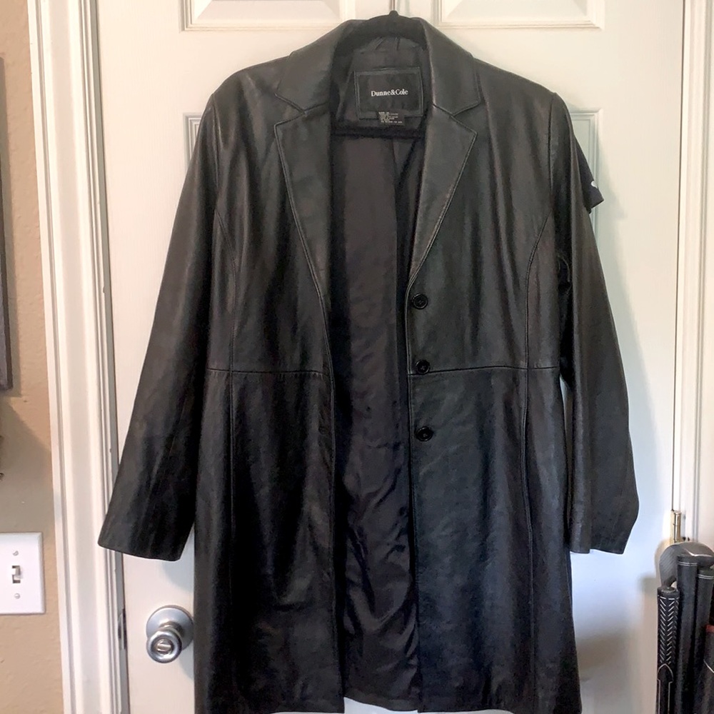 Dunne & Cole Mid-Length Leather Jacket, Medium